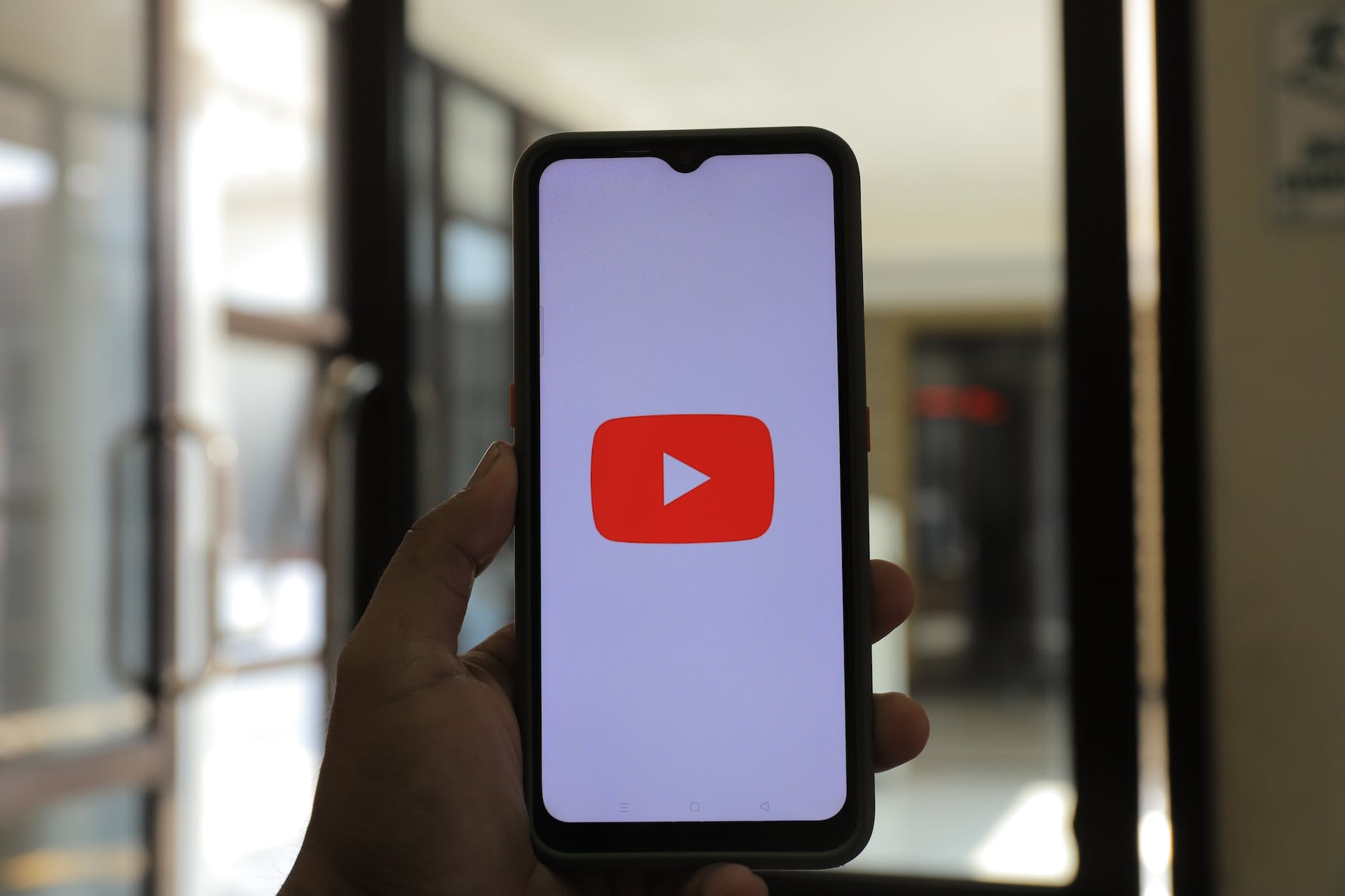 a smartphone with a logo of youtube